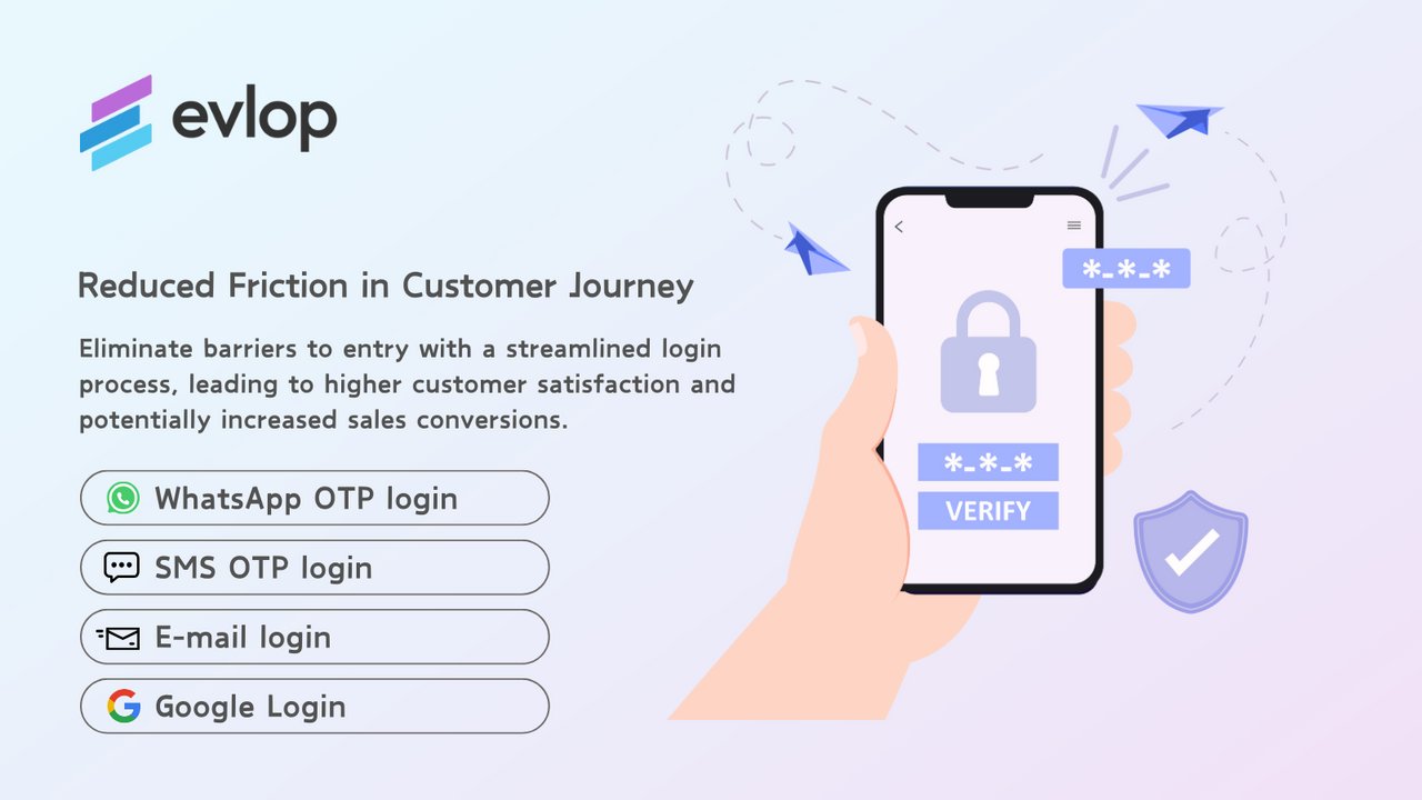 Friction réduite - Evlop Connexion OTP sans mot de passe