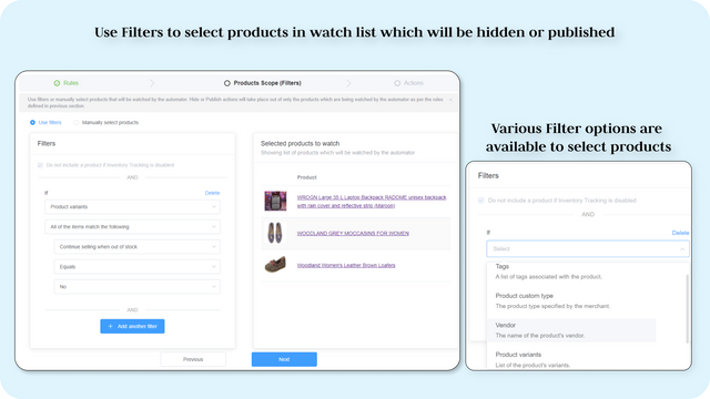 Filters (Products scope)