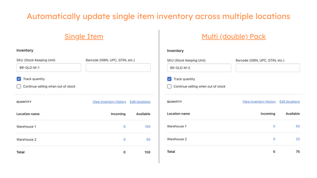 Actualiza automáticamente el inventario en múltiples ubicaciones