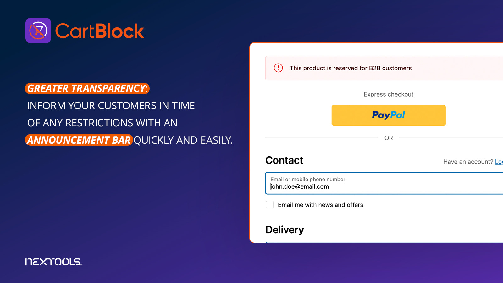 CartBlock Block & Validate any purchase cart and checkout