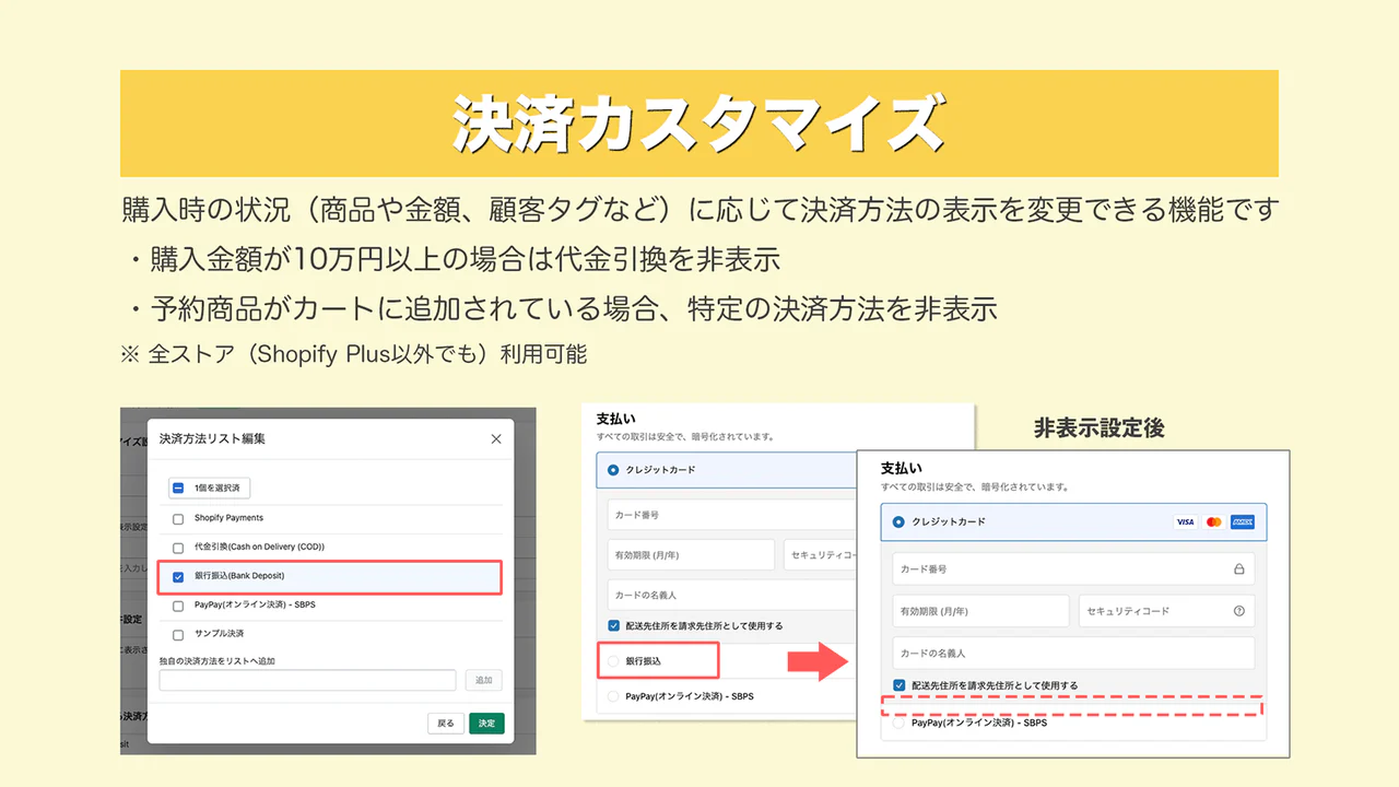 決済カスタマイズ