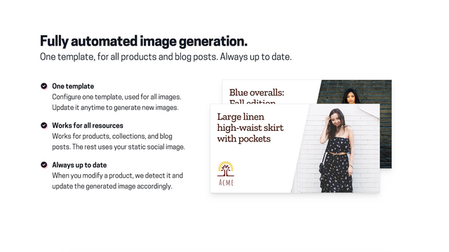 Fuldt automatiseret generering af sociale billeder.