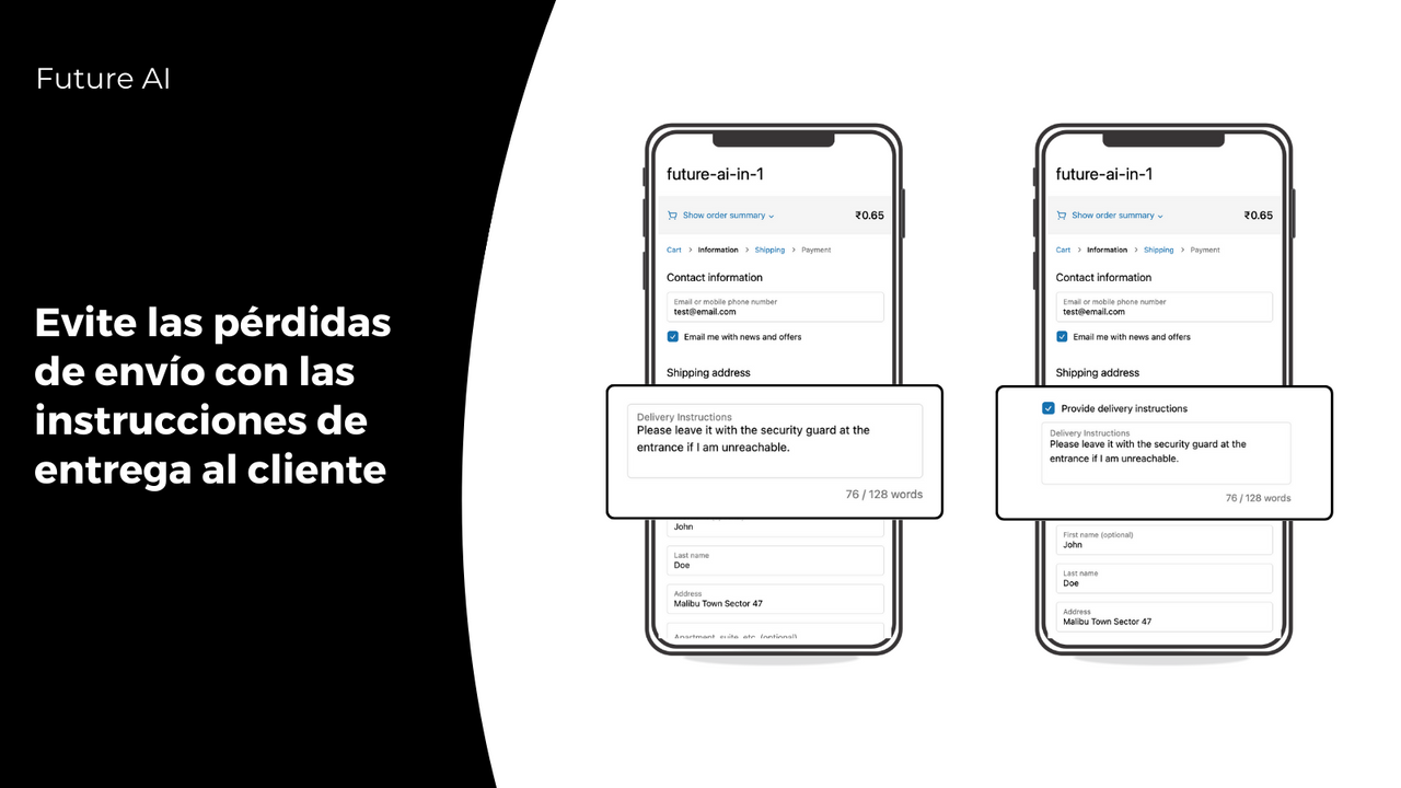 Evite las pérdidas de envío con las instrucciones de entrega al 