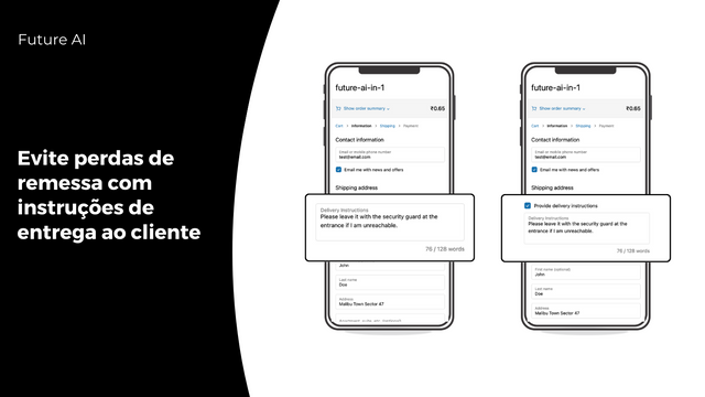 Evite perdas de remessa com instruções de entrega ao cliente