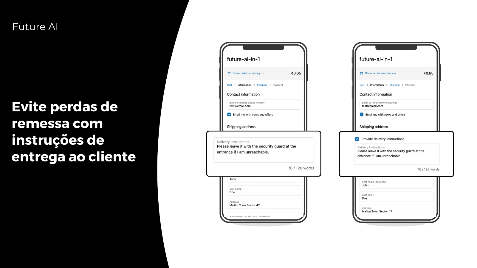 Evite perdas de remessa com instruções de entrega ao cliente