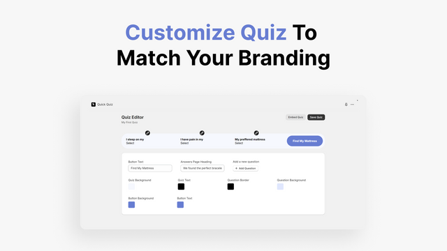 Cutomize Quiz to Match Your Branding