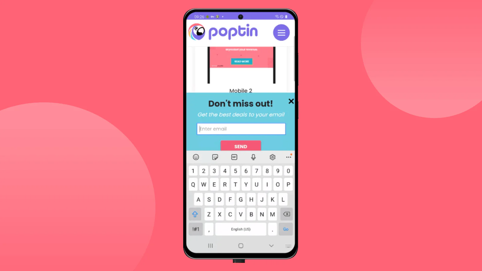 Pop-up mobile - optin