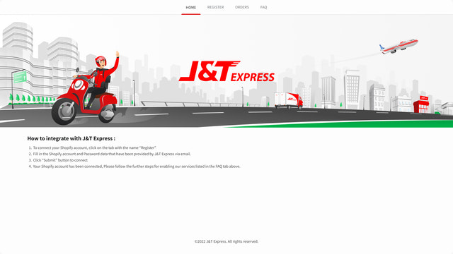 J&T Express Shopify主页