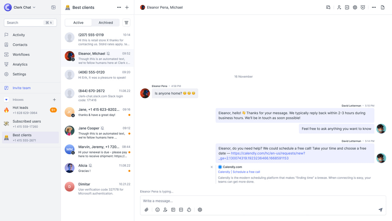 Volledig uitgeruste inbox voor Shopify Messaging