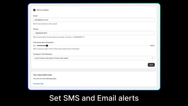 Alertly App E-mail en SMS meldingen instellingen