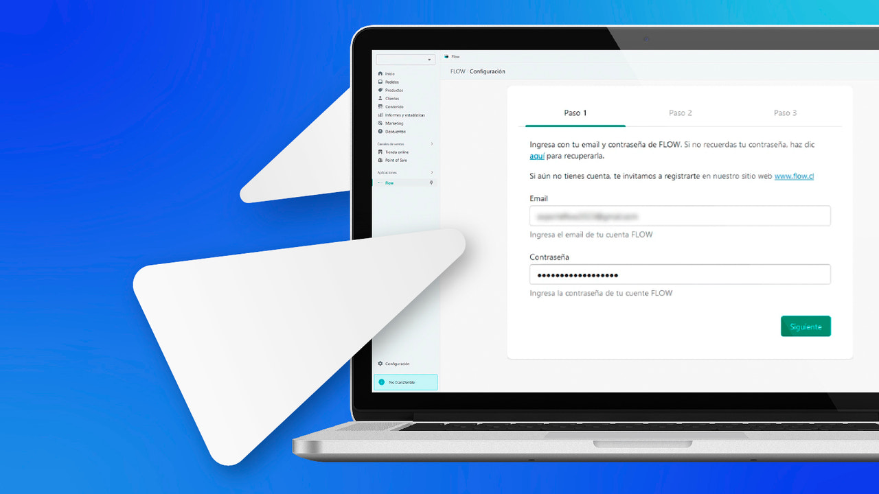 Ingresa tu email y contraseña de FLOW