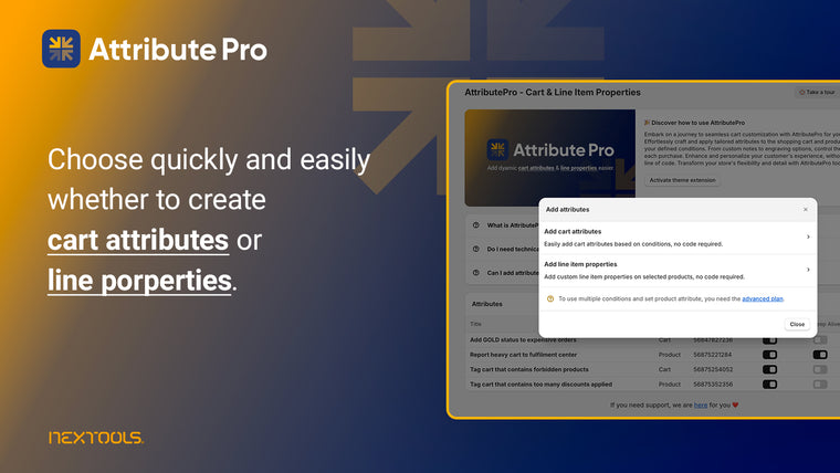 AttributePro Cart & Line Props Screenshot