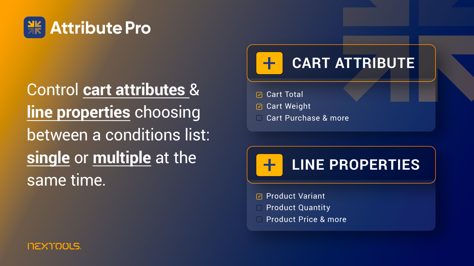 Adicione atributos dinâmicos ao carrinho & propriedades de linha