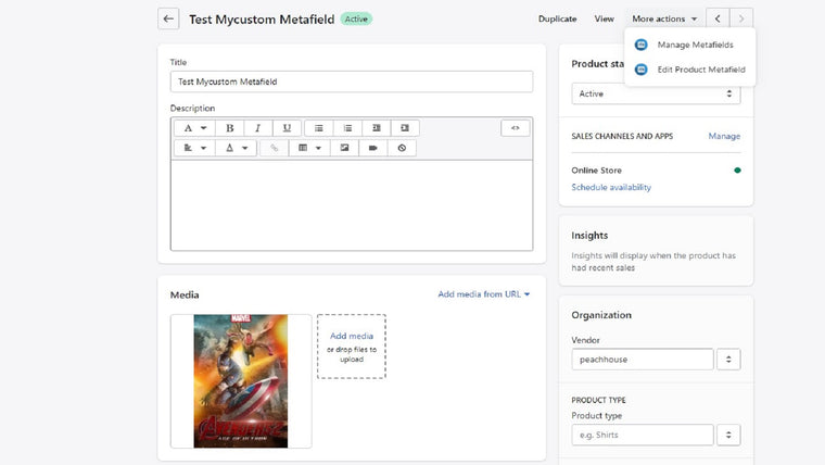 Easy Custom Metafields Screenshot