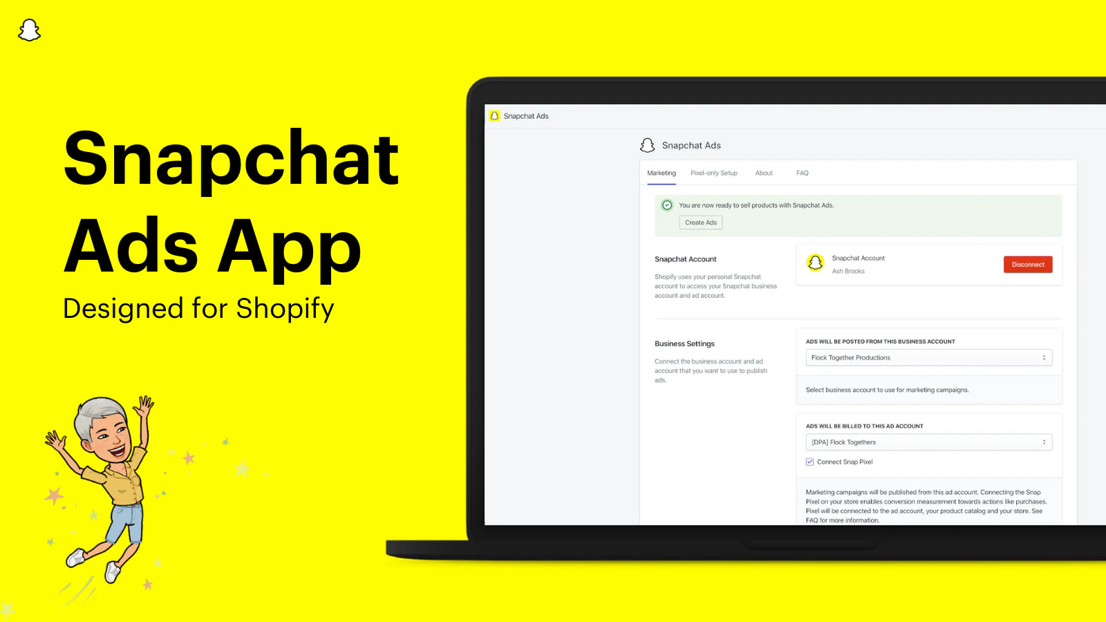 Application Snapchat Ads, conçue pour les marchands Shopify