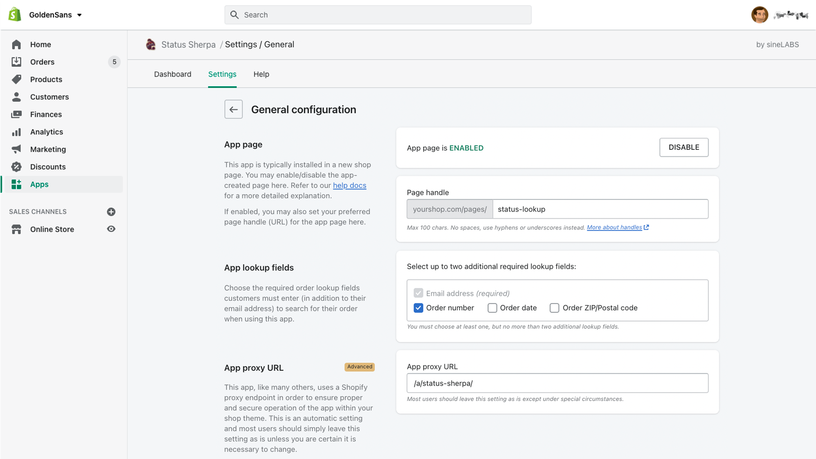 Configuraciones generales de administración