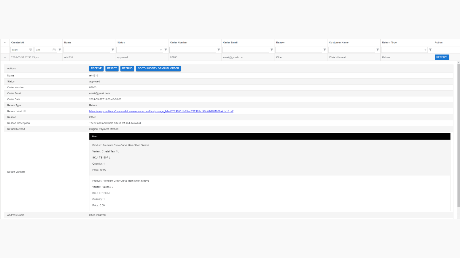 Returns Management