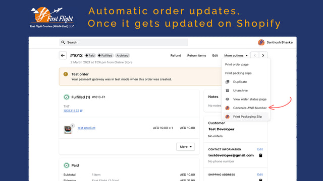 Automatische orderupdates, zodra deze op Shopify worden bijgewerkt