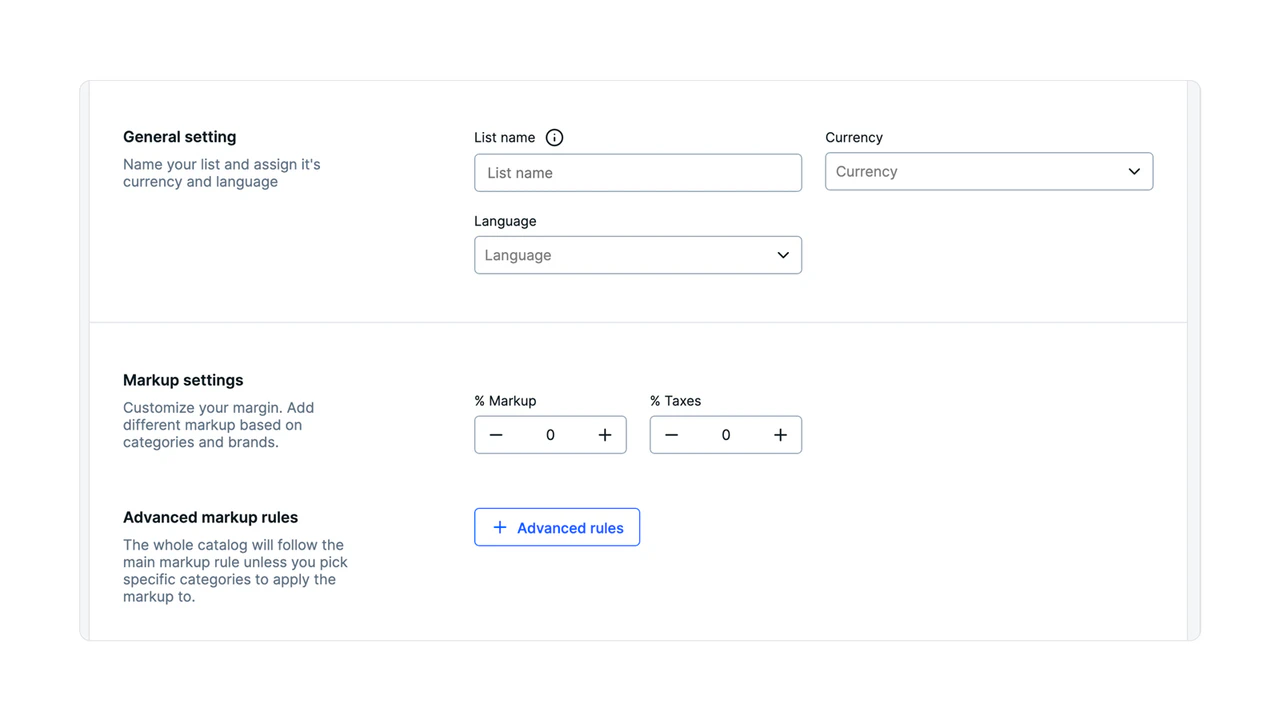 Customize your margin and markup rules