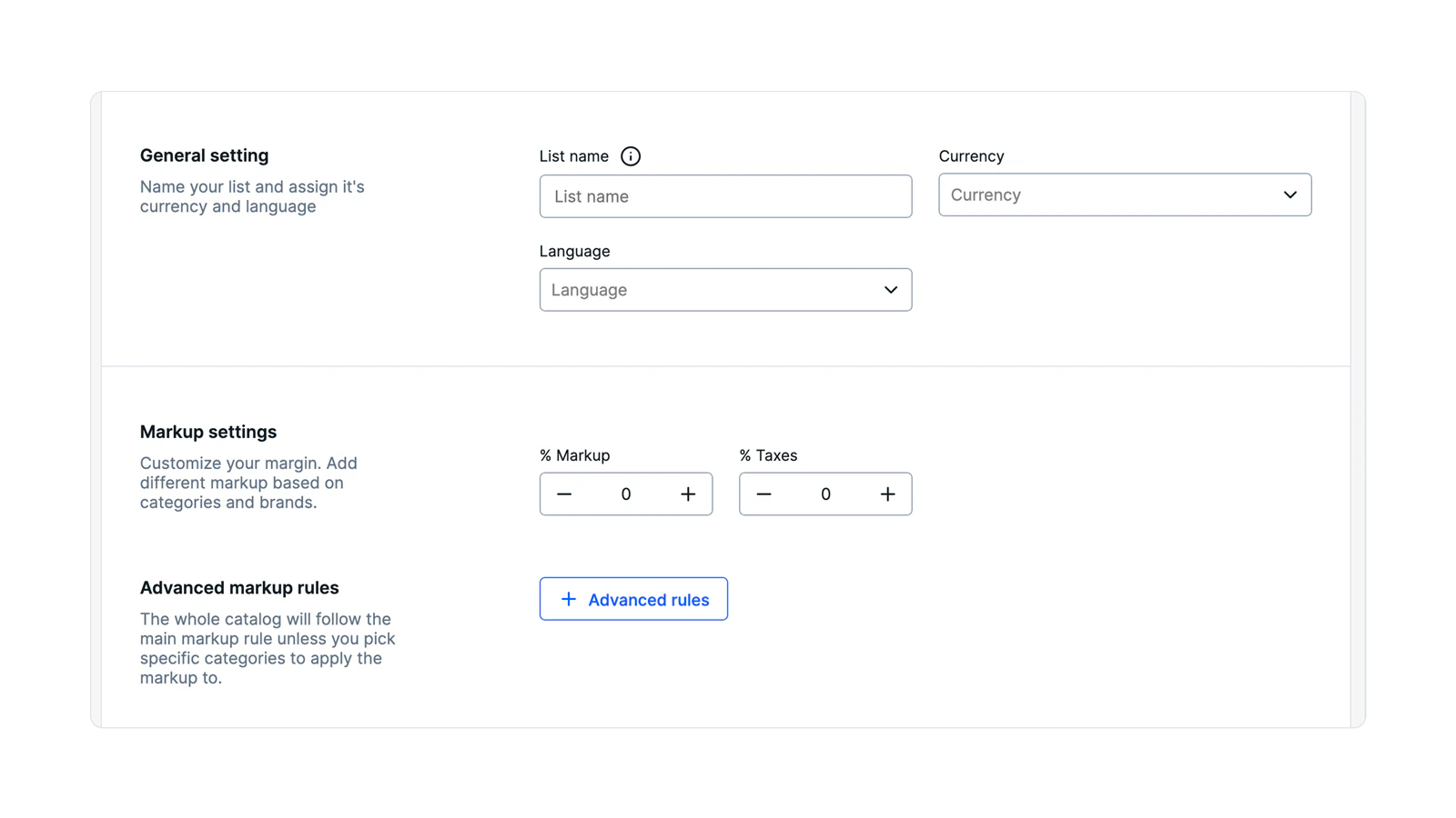 Customize your margin and markup rules