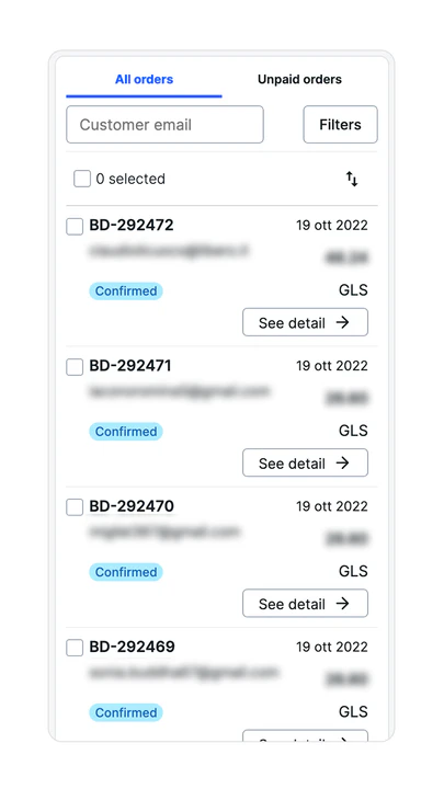 Real time syncronization of prices, products and orders