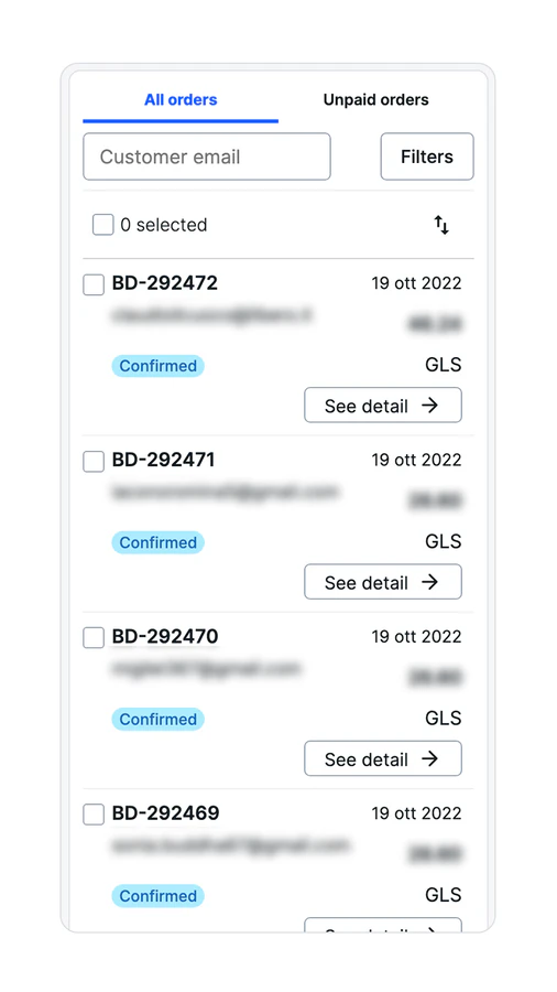 Real time syncronization of prices, products and orders