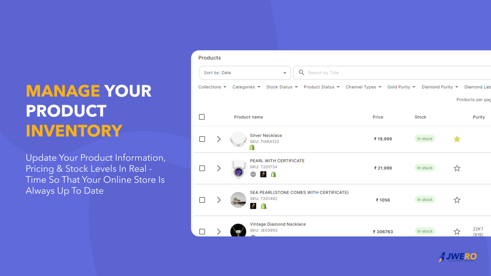 Fügen Sie Ihr Inventar direkt von Jwero zu Shopify hinzu