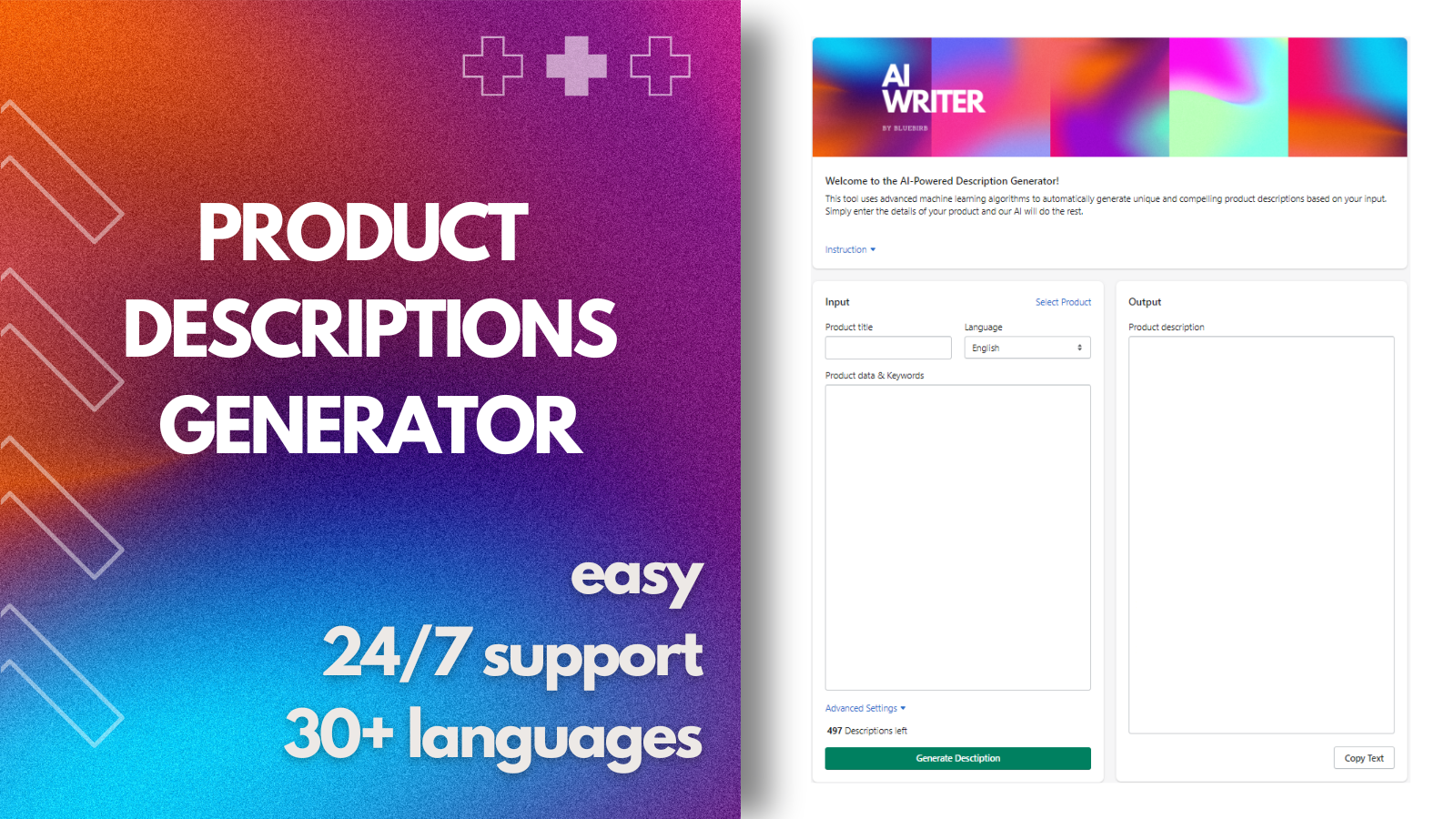 Easy, 24/7 Support, 30+ Languages