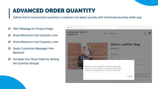 Specify the Minimum & Maximum Product Quantity