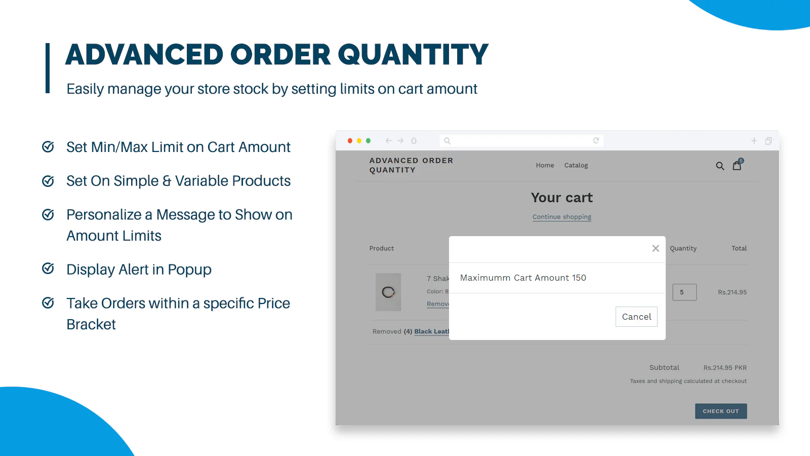 Limites de quantité de commande anticipée MOQ