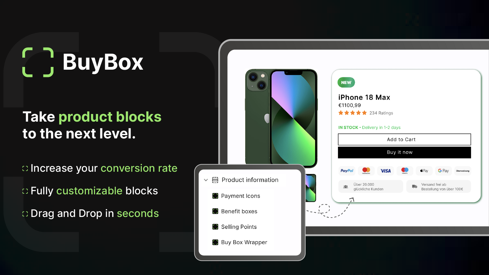 Buy Box: Product Page Blocks Screenshot