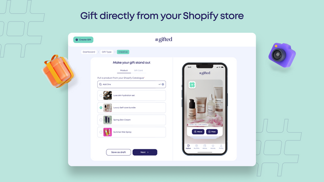 Regala directamente desde tu tienda Shopify