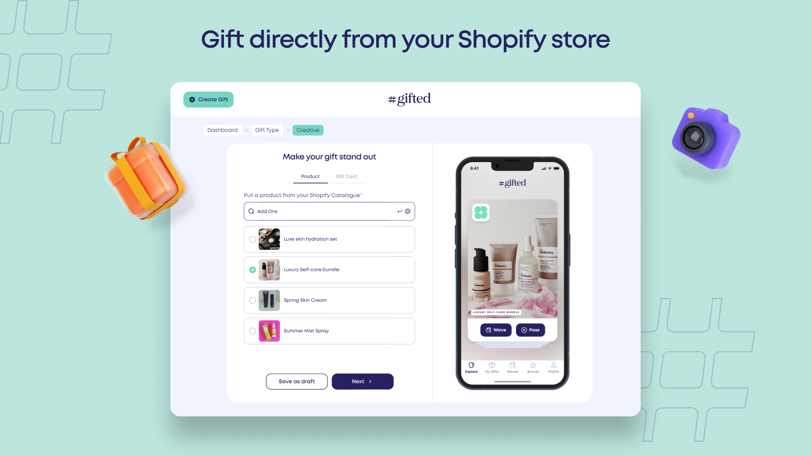 Offrez directement depuis votre boutique Shopify