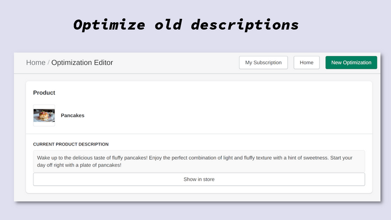 Eva AI: optimize descriptions Screenshot