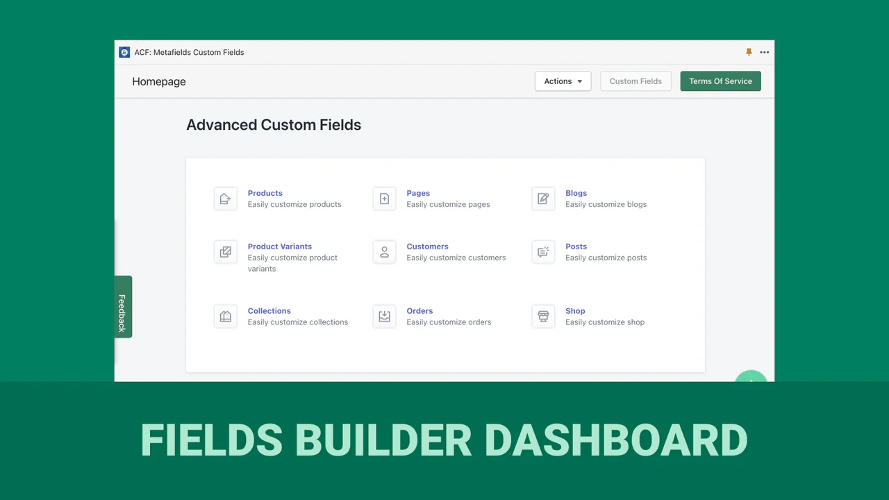 Field Builder Dashboard