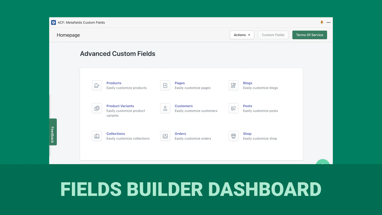 Feld Builder Dashboard