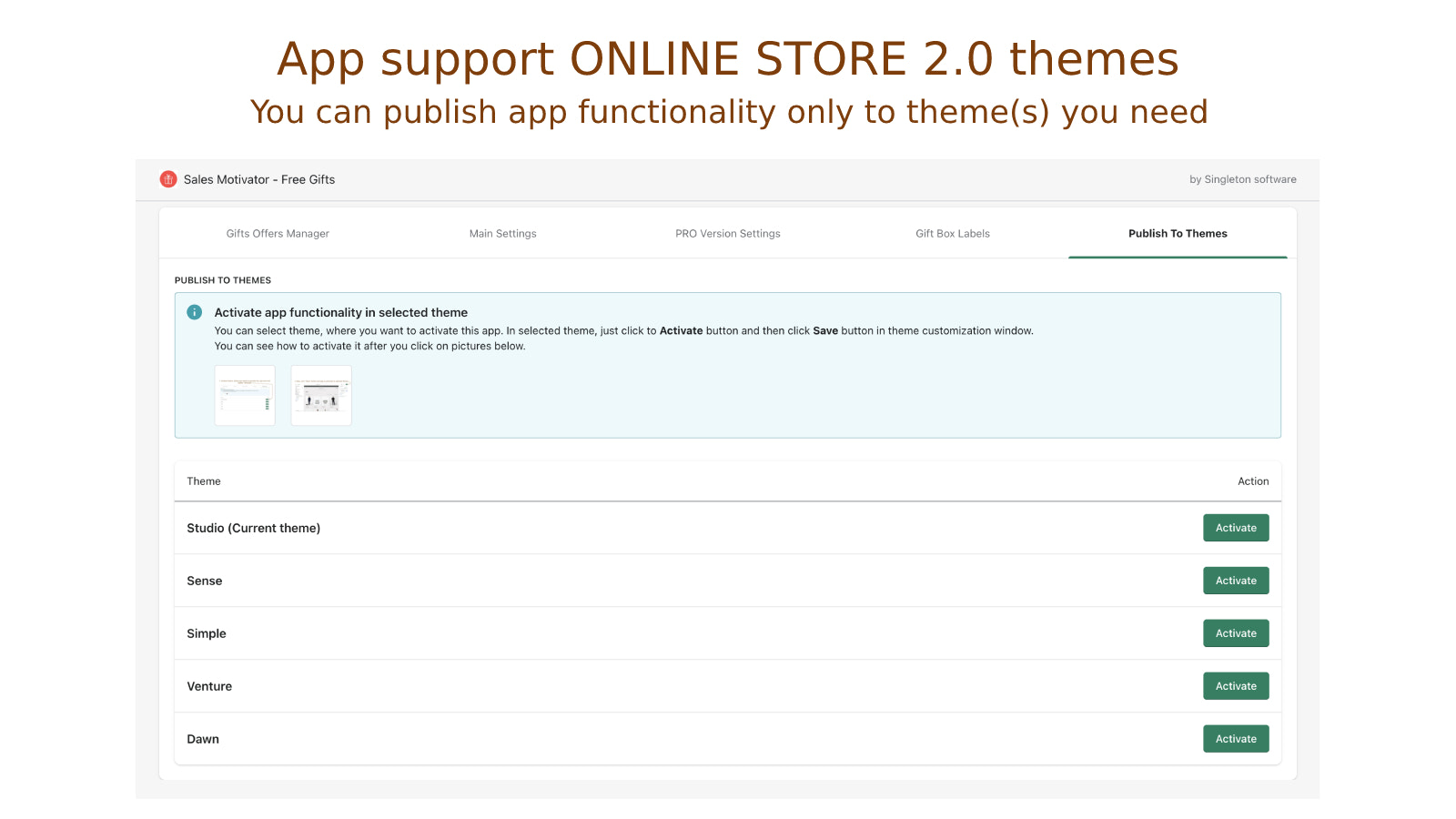 ONLINE STORE 2.0 themes support