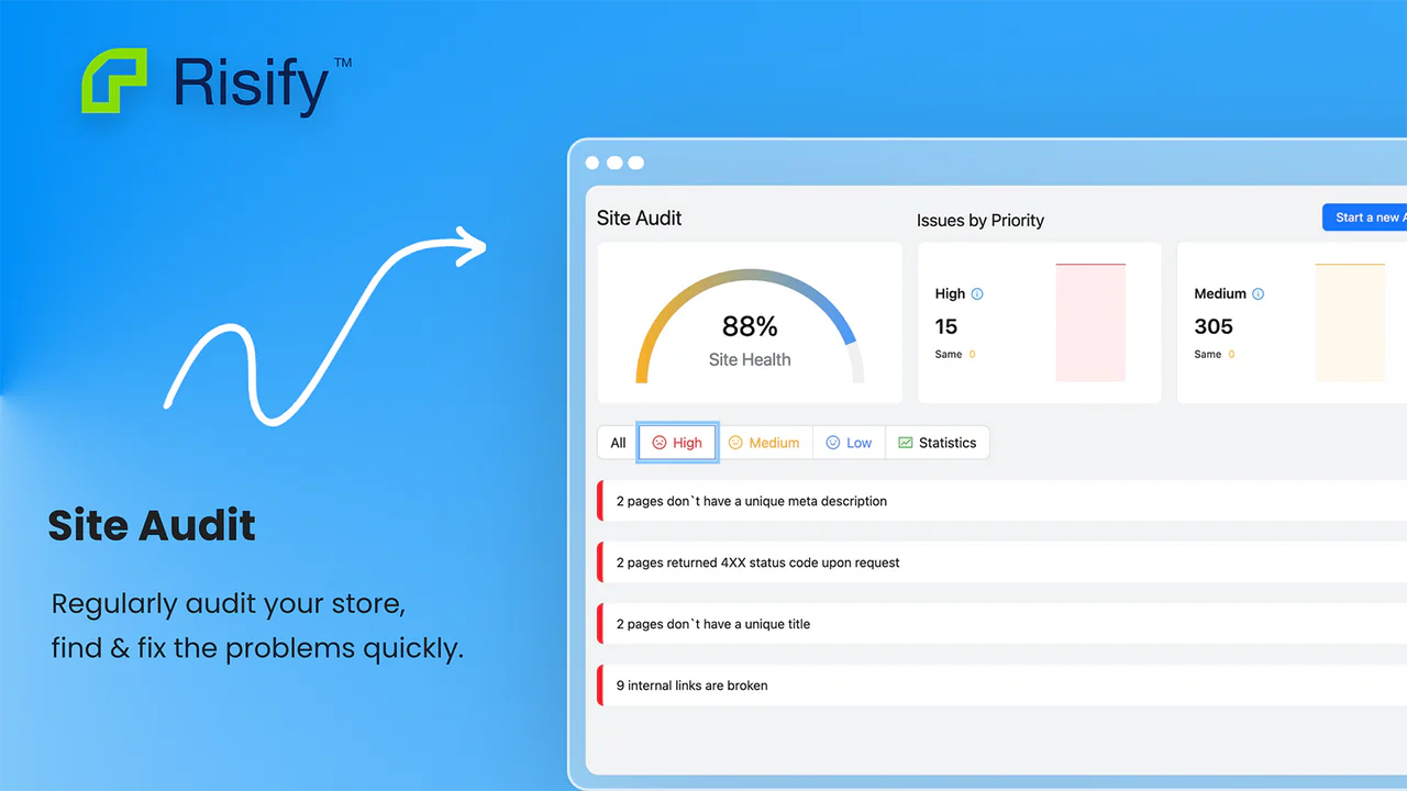 Auditoría SEO de Risify para Shopify