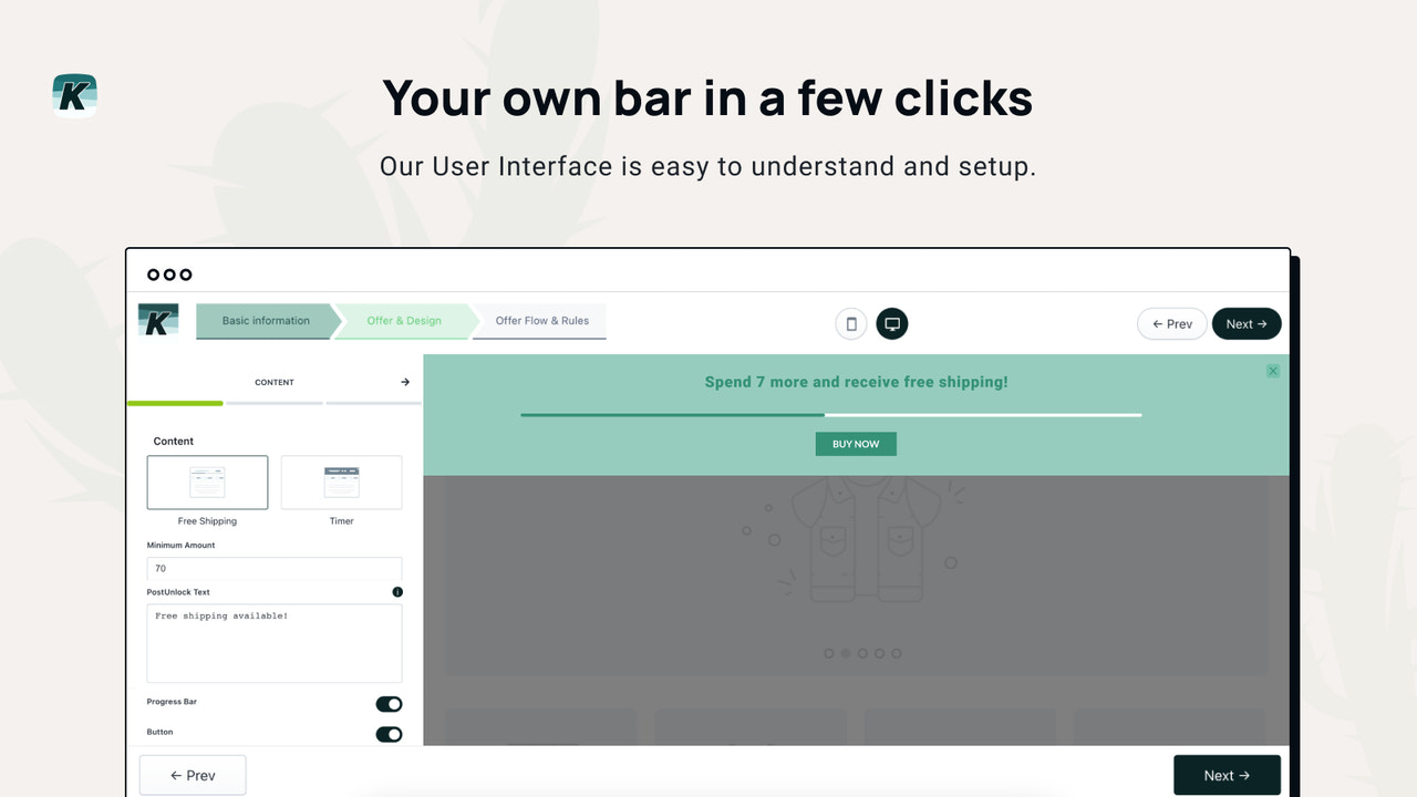 bar customization options 