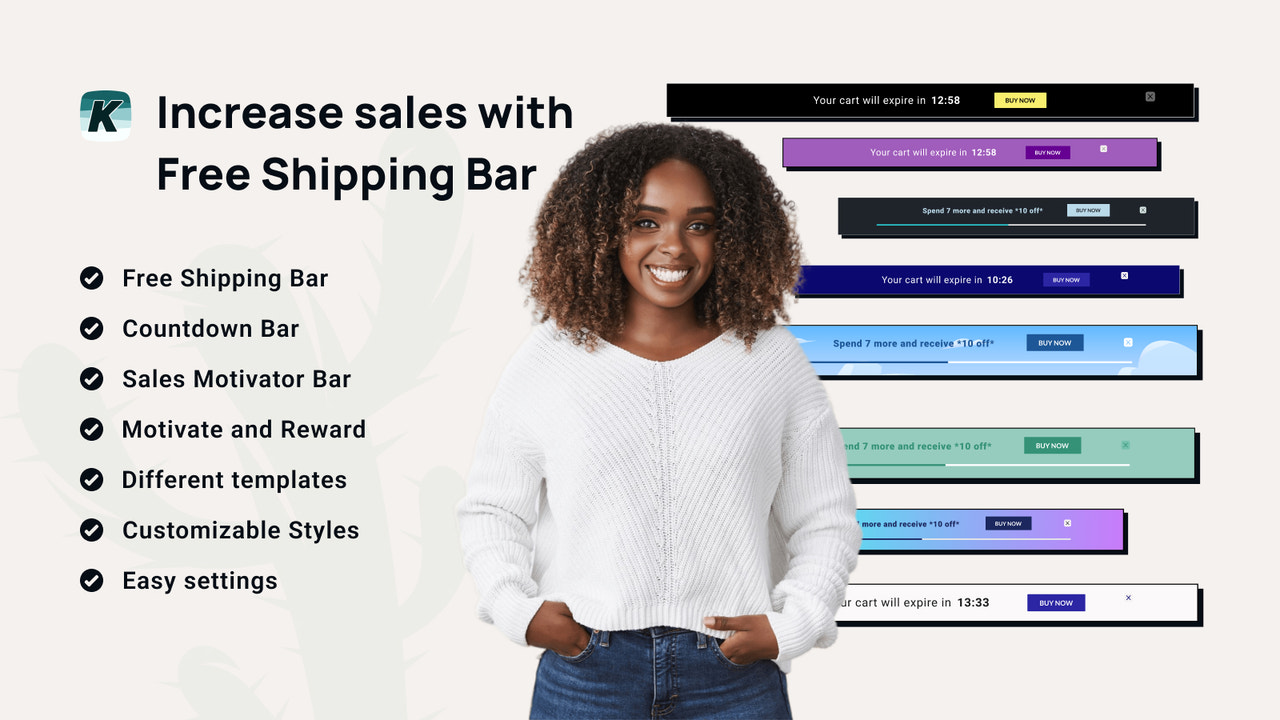 Kaktus ‑ Free Shipping Bar Screenshot