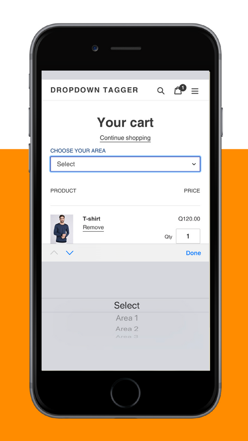 list in cart mobile view