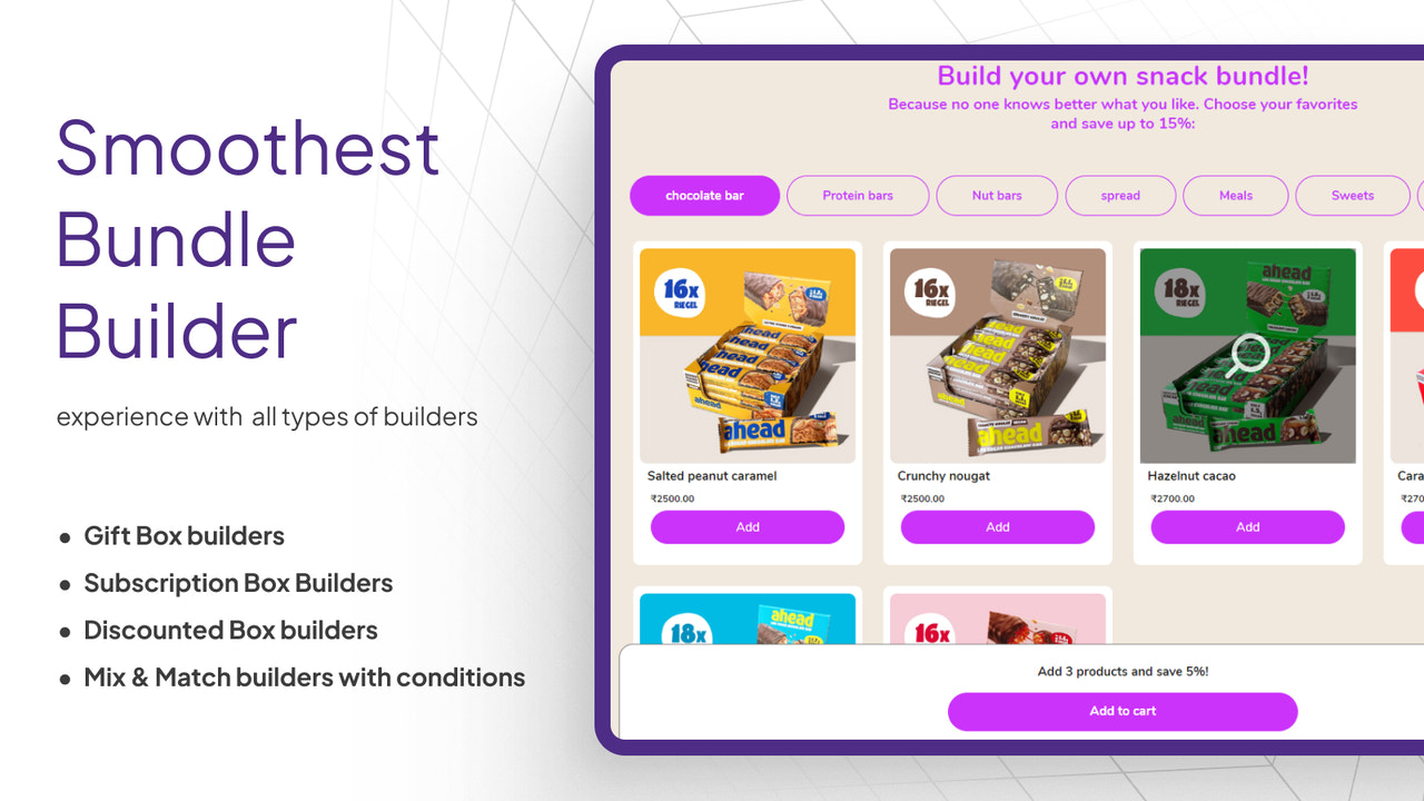 Mix and Match Builder, Gift box builder, Subscription Builder