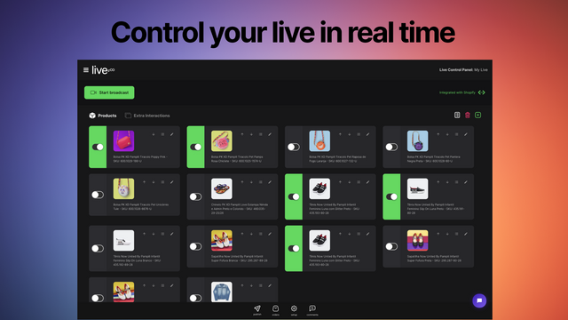 Control the entire live. Any changes are updated instantly.