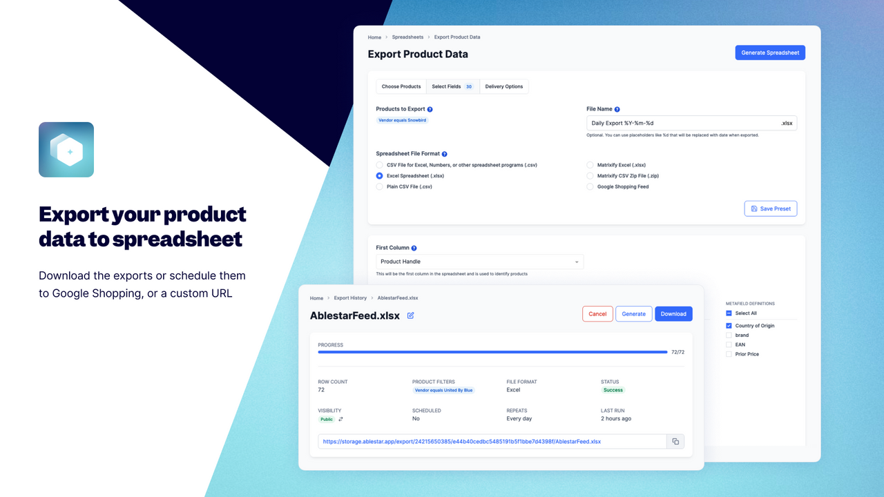 Schedule import to Shopify from Google Drive - Matrixify App