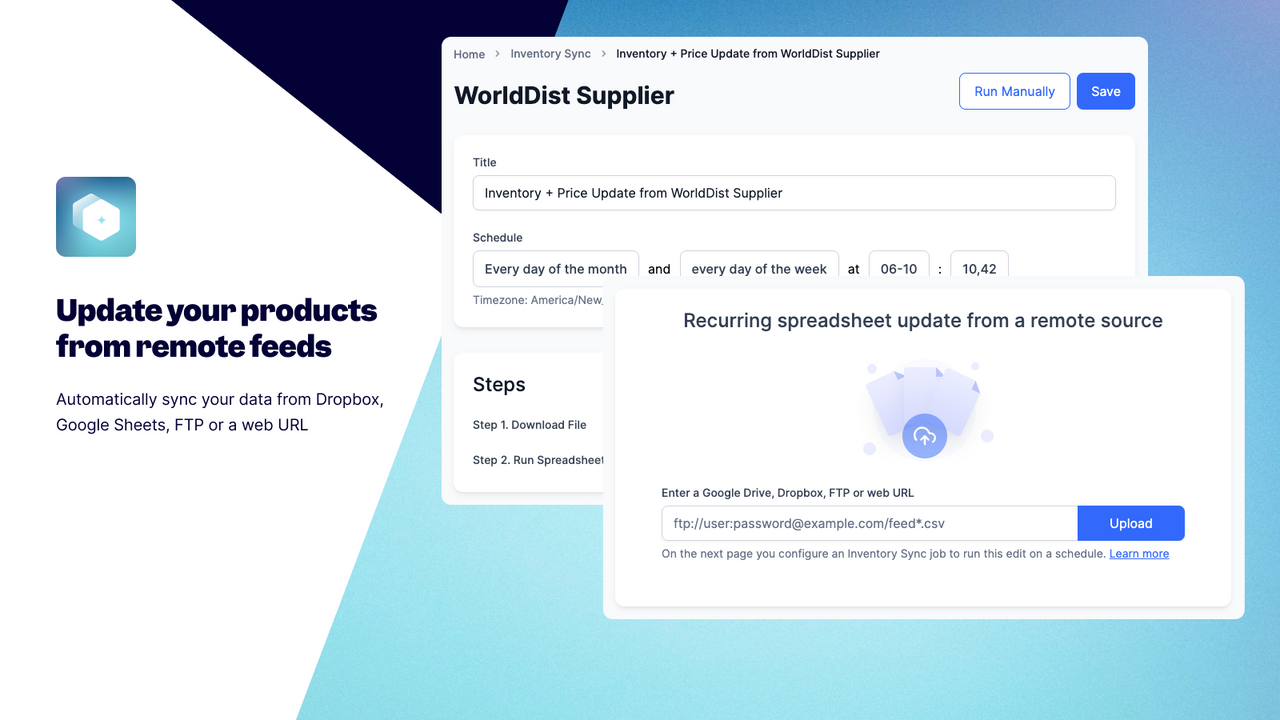 Schedule import to Shopify from Google Drive - Matrixify App