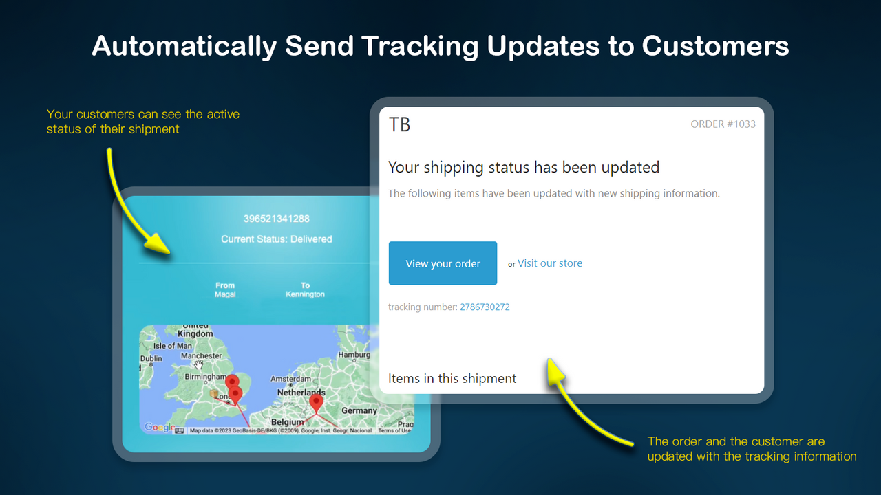 Shiping tracking updates