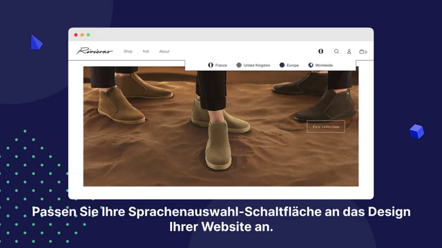 Passen Sie das Sprachenauswahl-Menü an das Website-Design an.