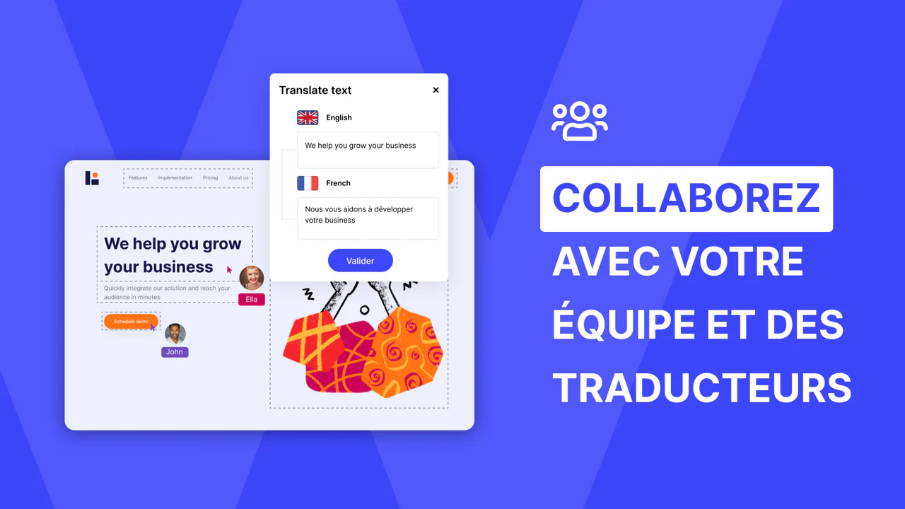 Collaborez avec votre équipe et des traducteurs professionels