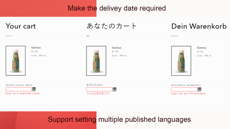 Delivery Date ‑ Store Pickup Screenshot