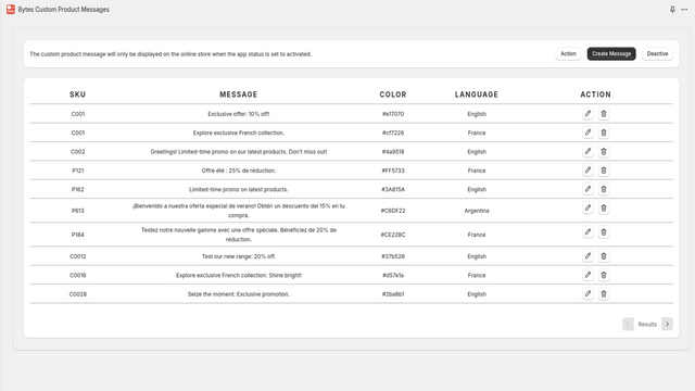 Configuración de la aplicación